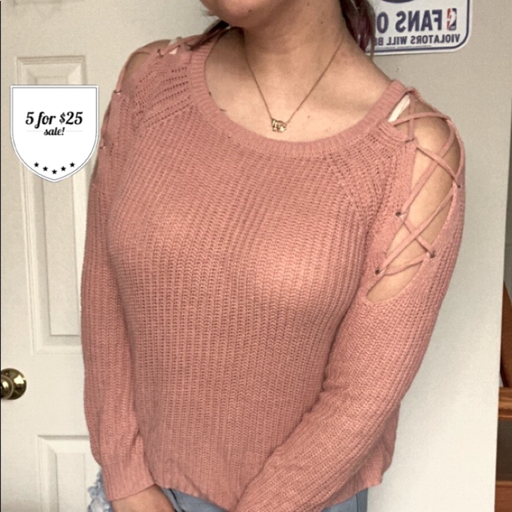 *5 for $25* Papaya pink knit sweater